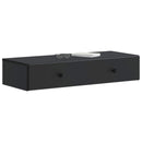 vidaXL Fali oldaltábla Fekete 87,5 x 34,5 x 17 cm Szerelt Fa