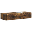 vidaXL Fali oldaltábla Füstös Tölgy 87,5 x 34,5 x 17 cm Szerelt Fa