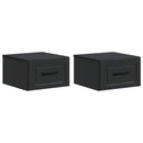 vidaXL Fali éjjeli szekrény 2 pcs Fekete 34,5 x 33 x 20 cm Szerelt Fa
