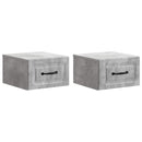 vidaXL Fali éjjeli szekrény 2 db Betonszürke 34,5 x 33 x 20 cm