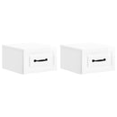 vidaXL Fali éjjeli szekrény 2 pcs Magasfényű Fehér 34,5 x 33 x 20 cm