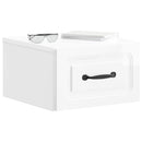 vidaXL Fali éjjeli szekrény 2 pcs Magasfényű Fehér 34,5 x 33 x 20 cm