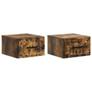 vidaXL Fali éjjeli szekrény 2 pcs Füstös Tölgy 34,5 x 33 x 20 cm