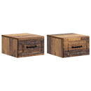 vidaXL Fali éjjeli szekrény fiókkal 2 pcs Antik Fa 34,5 x 33 x 20 cm