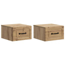 vidaXL Fali éjjeli szekrény 2 pcs Kézműves Tölgy 34,5 x 33 x 20 cm