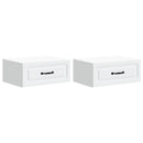 vidaXL Fali éjjeli szekrény 2 pcs Fehér 49 x 34,5 x 20 cm Szerelt Fa