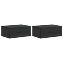vidaXL Fali éjjeli szekrény 2 pcs Fekete 49 x 34,5 x 20 cm Szerelt Fa