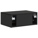 vidaXL Fali éjjeli szekrény 2 pcs Fekete 49 x 34,5 x 20 cm Szerelt Fa