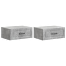 vidaXL Fali éjjeli szekrény 2 pcs Betonszürke 49 x 34,5 x 20 cm