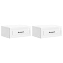 vidaXL Fali éjjeli szekrény 2 pcs Magasfényű Fehér 49 x 34,5 x 20 cm