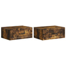 vidaXL Fali éjjeli szekrény 2 pcs Füstös Tölgy 49 x 34,5 x 20 cm