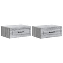 vidaXL Fali éjjeli szekrény 2 pcs Szürke Sonoma 49 x 34,5 x 20 cm
