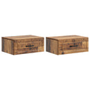 vidaXL Fali éjjeli szekrény fiókkal 2 pcs Antik Fa 49 x 34,5 x 20 cm