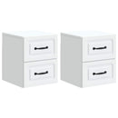 vidaXL Fali éjjeli szekrény 2 pcs Fehér 34,5 x 33 x 40 cm Szerelt Fa