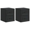 vidaXL Fali éjjeli szekrény 2 pcs Fekete 34,5 x 33 x 40 cm Szerelt Fa