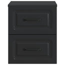 vidaXL Fali éjjeli szekrény 2 pcs Fekete 34,5 x 33 x 40 cm Szerelt Fa