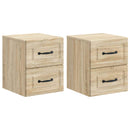 vidaXL Fali éjjeli szekrény 2 pcs Sonoma Tölgy 34,5 x 33 x 40 cm