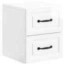 vidaXL Fali éjjeli szekrény 2 pcs Magasfényű Fehér 34,5 x 33 x 40 cm