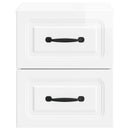 vidaXL Fali éjjeli szekrény 2 pcs Magasfényű Fehér 34,5 x 33 x 40 cm