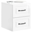 vidaXL Fali éjjeli szekrény 2 pcs Magasfényű Fehér 34,5 x 33 x 40 cm