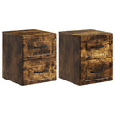 vidaXL Fali éjjeli szekrény 2 pcs Füstös Tölgy 34,5 x 33 x 40 cm