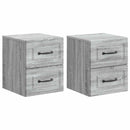 vidaXL Fali éjjeli szekrény 2 pcs Szürke Sonoma 34,5 x 33 x 40 cm
