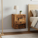 vidaXL Fali éjjeli szekrény fiókkal 2 pcs Antik Fa 34,5 x 33 x 40 cm