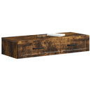 vidaXL Fali oldaltábla Füstös Tölgy 87,5 x 34,5 x 17 cm Szerelt Fa
