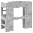 vidaXL Emeletes ágykeret íróasztallal Beton Szürke 75 x 190 cm Faanyag