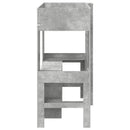vidaXL Emeletes ágykeret íróasztallal Beton Szürke 75 x 190 cm Faanyag