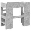 vidaXL Emeletes ágykeret íróasztallal Beton Szürke 80 x 200 cm Faanyag
