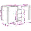 vidaXL Szükidő ágy tárolóval Füstölt tölgy 90 x 200 cm Faanyag