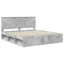 vidaXL Ágykeret fejtámlával Beton 180 x 200 cm Tömör fenyőfa