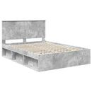 vidaXL Ágykeret fejtámlával Beton Szürke 150 x 200 cm Tömör fenyőfa