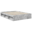 vidaXL Ágykeret fejtámlával Beton Szürke 150 x 200 cm Tömör fenyőfa