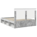 vidaXL Ágykeret fejtámlával Beton Szürke 150 x 200 cm Tömör fenyőfa