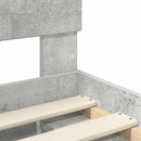 vidaXL Ágykeret fejtámlával Beton Szürke 135 x 190 cm Tömör fenyőfa