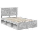 vidaXL Ágykeret fejtámlával Beton Szürke 135 x 190 cm Tömör fenyőfa