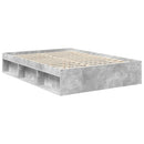 vidaXL Ágykeret fejtámlával Beton Szürke 135 x 190 cm Tömör fenyőfa