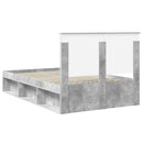 vidaXL Ágykeret fejtámlával Beton Szürke 135 x 190 cm Tömör fenyőfa