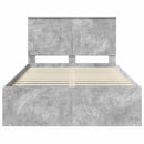 vidaXL Ágykeret fejtámlával Beton Szürke 135 x 190 cm Tömör fenyőfa