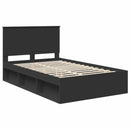 vidaXL Ágykeret fejtámlával Fekete 120 x 200 cm Tömör fenyőfa