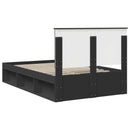 vidaXL Ágykeret fejtámlával Fekete 120 x 200 cm Tömör fenyőfa