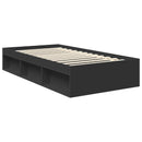 vidaXL Ágykeret fejtámlával Fekete 100 x 200 cm Tömör fenyőfa