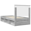 vidaXL Ágykeret fejtámlával Szürke Sonoma 100 x 200 cm Tömör fenyőfa