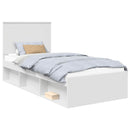 vidaXL Ágykeret fejtámlával Fehér 90 x 190 cm Tömör fenyőfa