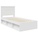 vidaXL Ágykeret fejtámlával Fehér 90 x 190 cm Tömör fenyőfa
