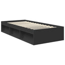 vidaXL Ágykeret fejtámlával Fekete 90 x 190 cm Tömör fenyőfa