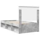 vidaXL Ágykeret fejtámlával Beton Szürke 90 x 190 cm Tömör fenyőfa