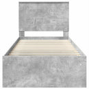 vidaXL Ágykeret fejtámlával Beton 90 x 200 cm Tömör fenyőfa